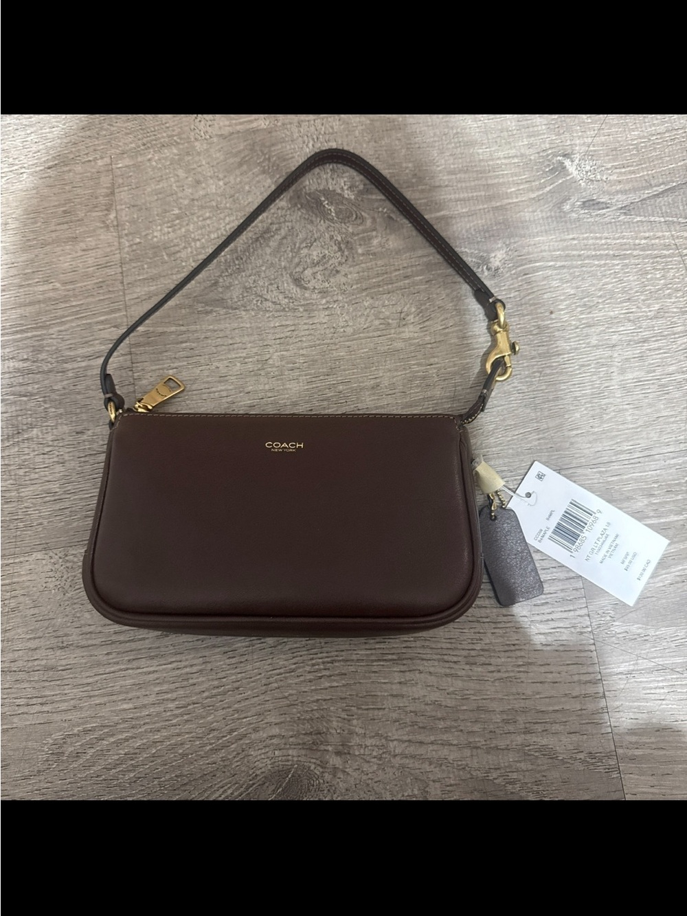 Coach Plaza 18 - Maple Brown Leather Shoulder Bag with Gold Hardware NWT - Picture 2 of 2